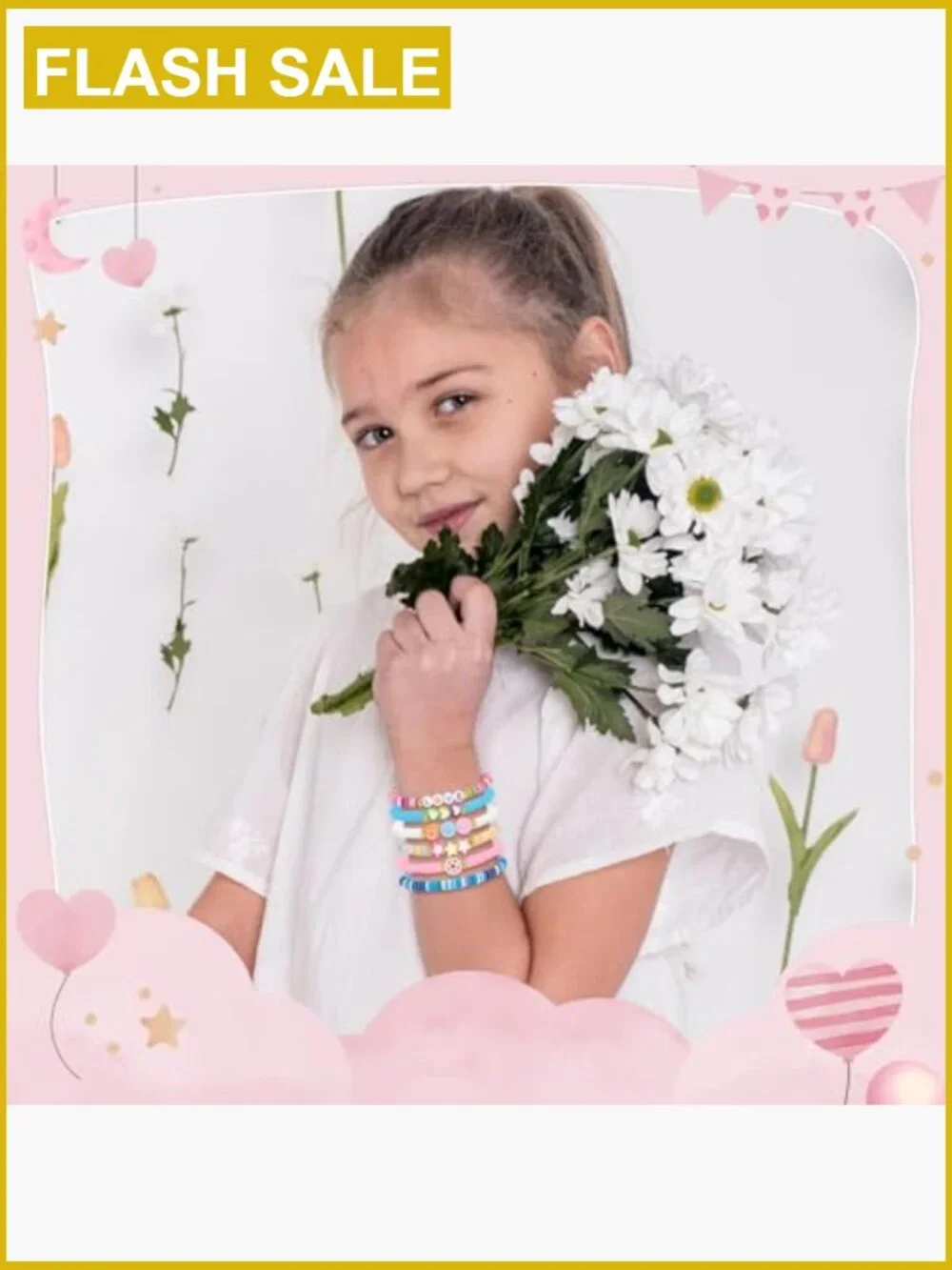 6 Clay Bead Friendship Bracelets for Teen Girls BFF Jewelry Set